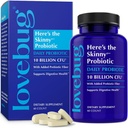 LOVEBUG Skinny Prebiotici e Probiotici per la salute digestiva delle donne & supporto immunitario - 10 miliardi di CFU Probiotic Strains Gut Health, Gas, costipazione & Bloating, 60ct