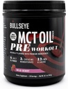 Bullseye MCT Olio Pre Workout Supplemento - Creatina Monoidrato, Trigliceridi a catena media, Beta Alanina, Caffeina, L-Citrullina, Muscle Gainer, Focus, Endurance, Energy -20 Serve - Wild Berry