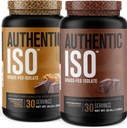 Fabbrica di Jacked Autentica ISO Grass Fed Whey Protein Isolate Powder - Basso Carb, Non OGM Muscle Building Protein w/No Fillers (Chocolate Peanut Butter, 30sv) & (Chocolate, 30sv)