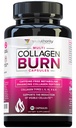 Multi Collagen Burn: Peptidi di proteine idrolizzati multi-Tipo con acido ialuronico, vitamina C, SOD B Dimpless, Tipi I, II, III, V e X, Caffeina-Free ( Capsule senza aroma)