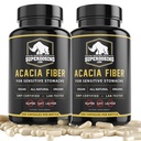 Fast Acting, Organic Acacia Senegal Fiber Capsule 600pk. Pillola naturale di supplemento di fibra solubile.
