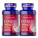 Puritan's Pride Coenzyme CoQ10 100mg, integratore alimentare per la salute del cuore, la pressione sanguigna, la salute della gomma orale e il supporto di invecchiamento sano, 240 Softgel a rilascio rapido, 2-Pack