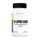NutraBio R-Lipoic Acid Supplemento, 200mg –Active Stabilized R-ALA Supplemento- Formula di acido lipoico alfa ottimizzata per un migliore assorbimento al supporto salute e benessere- 60 capsule