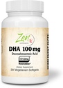 Integratori Zen - Neuromins DHA 100 Mg - Vegan & Algae Sorgente DHA Supplemento Supporta la salute degli occhi, la salute del cuore e il benessere ottimale 30-Vegcaps