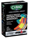 Serie di prestazioni CURAD Bandages antibatterico IRONMAN, tecnologia ad alte prestazioni, cerniere e cricchette, tessuto flessibile, pacchetto di varietà con dimensioni e colori assortiti, 20 conte