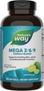 Via della natura Mega 3/6/9 Omega Blend, Supporta la pelle sana, Giunti, Funzione cardiovascolare*, Pesce, Flax, Olio di borragione, 180 Lime Flavored Softgels (Packaging May Vary)