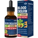 Gocce liquide dell'estratto di circolo del sangue, Castaño de Indias y Diosmina para la Circulacion y Varices, supplemento di ossido nitrico per flusso sanguigno, pressione e salute del cuore.2 oz