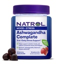 Natrol Ashwagandha Gomma completa, 3-in-1 Supporto di sforzo giornaliero, Supporta meglio l'umore, Riduce lo stress occasionale e fatigue, 30 Gummies, Fino a un 15 giorni di alimentazione