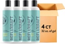 Terapia acida di riflusso, Alginato organico, Gerd a lunga durata, LPR & Digestion Symptom Support, Zucchero Zero, Gluten Free, Sodio basso, Zenzero di limone, 47 Servi Gel Per 8 OZ Bottiglia, 4 Pack
