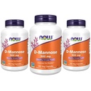 NOW Integratori alimentari, D-Mannose 500 mg, Progetto non OGM verificato, Tratto urinario sano*, 120 capsule di Veg (Pack of 3)