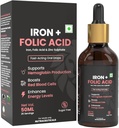 DURJA Iron + Acido Folico Gocce | Fast Acting Supplemento di ferro liquido per le donne e gli uomini con zinco | Booster & Blood Builder | Non-Constipating - 50ml '