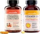 NatureWise Curcumin Turmeric 750mg & Vitamina D3 1000iu per Joint, Bone, Supporto Immune [90 Count, 360 Count]