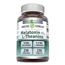 Incredibile Formulas Melatonin Plus L-Theanine 10 mg compresse Supplemento | Non OGM | Gluten Free | Made in USA (10 mg, 250, Conte)