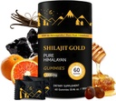 Shilajit Gummies | Pure Himalayan Shilajit Gummies Oro | Ashwagandha, Gokshura | Acido Fulvico & 85+ Minerali di Traccia per Uomini, Donne | Non-GMO | Lab Tested | Nessun Aggiunto Zucchero I 60 Gummy