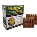 50.000 ad alta resistenza vitamina B supplemento liquido complesso, rinforzo del sistema nervoso e del cervello, 10 Ampoules, 3,4 fl oz (100ml), assorbimento rapido, non OGM, senza glutine