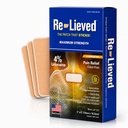 Re-Lieved 4% lidocaina Patches Massima resistenza - Alluminio-Free, Water Resistant e USA Made -Superior Sticking Pain Relief Patches Relief Allevia rapidamente Indietro, Giunti e Muscolo Pain-3x6 pollici (31 Conte)