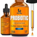 Probiotici liquidi per cani e gatti – 6 miliardi di CFU Pet Digestive Support – Probiotici per cani con enzimi – Integratore Probiotico Cat – Bottiglia 2 once