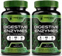 Enzimi digestivi con probiotici e prebiotici, 450 mg, 5 miliardi di CFU - Pure Super Digestion Capsule - Enzimi digestivi per la Digestione di sostegno di donne e uomini & Salute Gut - 120 Conteggio (Pack of 2)