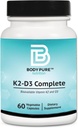 Corpo puro K2-D3 Completo - 5000iu di Vegan D3 & 45mcg di vitamina K2 come MK7 (MenaQ7® PRO)| Una formula al giorno, Non OGM Verified, Vegan Certified, Gluten & Soy Free - 60 capsule