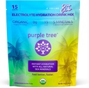 Imballaggi per l'idratazione organica dell'albero di viola – Pina Colada Flavor, Stick per l'idratazione liquida senza zucchero per la rapida riidratazione, Miscela giornaliera di bevanda di elettrolita per il sollievo da disidratazione, 15 To-Go Packs