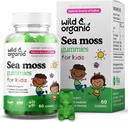 Wild & Organic Irish Sea Moss Gummies for Kids 800mg - Supporto immunitario con Bladderwrack - Vegan Sea Moss Gel Chews for Overall Support - 60 Non OGM Seamoss Gel Gummies