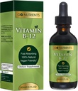 Vitamina B12 Sublingual Methylcobalamin – B-12 Liquid Drops 3000mcg, Organic Raspberry Flavor, Vegan – Supporta energia, Nerve Health & Red Blood Cell Formazione - 2oz (48 Servings)