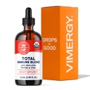 Vimergy Total Immune Blend* Liquid Supplemento, 57 Serve Fast-Absorbing Supporto Immune – All-Season, Zinco, Timo e Mullein Gocce Non OGM, Vegan, USDA Organic, Immunity Support for Adults (115 mL)
