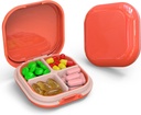 Daily Pill Organizer 4 scomparti, Piccola scatola di pillole portatile Travel Pill Case, Mini contenitore di pillole per il portafoglio di borse, Compact Travel Medicine Organizer per la vitamina, Cod Liver Oil, Supplemento (Pink)
