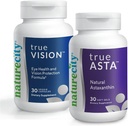 NatureCity Vision Support Bundle| TrueVision Eye Health Formula, 30 Veggie Capsule + TrueAsta Marine