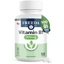 Freeda Vitamina B1 Thiamine 100mg - Supporta il metabolismo energetico, Nervous System Health - Kosher, Vegan, Gluten Free - Thiamin HCl 100 mg Vitamina B 1 - Pure Vit B1 Vitamin Thiamine B1 Supplemento (100 Ct)