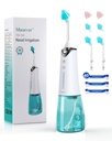 Sistema di irrigazione nasale, Risciacquatrice nasale senza cordone per la cura del naso e del nasale, Vaso di neti elettrico con 6 punte e 40 pacchetti di sale Irrigazione nasale Sinus Rinse Kit di sistema per adulti e bambini