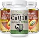 Liposomal CoQ10 800mg 1PCS Bundle con Ubiquinol CoQ10 600 MG Softgels con Omega-3 & Shilajit & PQQ 2PCS