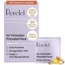 Perelel 1st Trimester Prenatal Pack, Multivitamin with Folate, Vitamina D, Omega 3, Iron & Ginger, Supporto nutrizionale per la gravidanza precoce, Soy & Gluten Free, Non OGM, 30 pacchetti di pillole giornalieri