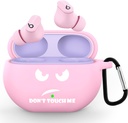 CACOE Silicone Case Cover per Beats Studio Buds/Beats Studio Buds + 2023,Protective Skin Beats Studio Buds Cases Accessori di stampa divertente antiurto con portachiavi(Pink)