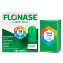 Spruzzo nasale ad allergia di Flonase, Rilievo Multi-Symptom 24 ore su 24 - 72 spruzzi più il pacchetto bonus di tessuti