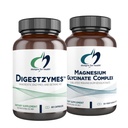 Progetti per salute Magnesio Glycinate Complex (60 capsule) & Digestzymes (60 capsule) Bundle - Enzimi digestivi per gas occasionali &amp; Bloating con supplemento di magnesio ad alto assorbimento