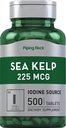 Piping Rock Sea Kelp Integratori | 225mcg | 500 compresse | Non OGM, Gluten Free
