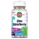 KAL bambini Zinc Elderberry Dinosauri, Integratore di supporto immunitario* per i bambini w/ Sambucus Elderberry, Fast Dissolving Mixed Berry ActivMelts, Divertimento, Tasty Dino Shapes, Vegan, 90 Servings, 90 Micro Tablet