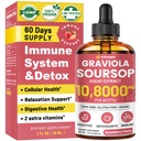 Graviola Soursop Leaf Extract Liquid - Soursop Bitters Liquid, Support Immune, Relax, Liver and Sleep, Sugar & Alcohol-Free, Formula altamente assorbibile, Sapore di fragola, 2 Fl Oz