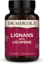 Dr. Mercola Lignans con supplemento di licopene, 30 Serve (30 capsule), Non OGM, Soia Libero, Senza glutine