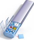 Vaydeer 7 giorno organizzatore settimanale di pillole (Supporto 2 volte al giorno), cassa di viaggio del metallo, scatola di pedaggio di grande capacità giornaliera per integratori, pillole, vitamine e farmaci (Purple), 8.3 *2.1 * 1,2 pollici