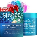 Soluzione di bellezza completa MAREE - Sotto Eye Gels & Hair Mask, Condizionatore - Collage marino, Acido ialuronico, Olio di cocco & Keratin - Riduce Occhi di Puffy & Dark Circles, Idratando i capelli fini e frizzy