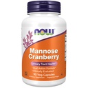 NOW integratori alimentari, mirtillo mannosio, doppia azione Formula*, clinicamente valutato, salute del tratto urinario*, 90 capsule di veg