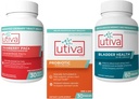 15% Bundle Utiva Cranberry PACs Supplemento per la salute del tratto urinario 30 Vegi Capsule + Utiva Probiotico per la salute del tratto urinario 30 Delayed Release Vegi Capsule + Utiva Bladder Health 60 Capsule