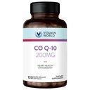 Vitamina World CoQ10 200 mg Softgels, Coenzyme Q10 Integratori per il supporto antiossidante, salute del cuore e produzione di energia, senza glutine, 120 Softgel a rilascio rapido