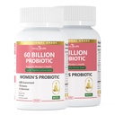 Probiotici e prebiotici per le donne pH Balance & Digestione - 60 miliardi di Probiotici vaginali con mirtillo & D-Mannose per Gut, urinario, salute immunitaria, Vegan & Non OGM | 180 capsule
