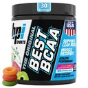 BPI Sports Best BCAA - BCAA Powder - Aminoacidi a catena ramificata - Recupero del muscolo - Sintesi della proteina del muscolo - Muscolo magro - Prestazioni migliorate – Idratazione – Sour Candy - 35 Servings - 12.34 oz.
