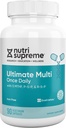Nutri Supreme Ultimate Multivitamin per uomini e donne, con oltre 20 vitamine e minerali, supplemento nutrizionale giornaliero per il supporto immunitario, Kosher, alimentazione vegetariana di 90 giorni