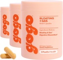 GOGO Bloating & Gas Digestive Relief, 30 Serve (Pack of 3) - Integratori con Enzimi Digestivi, Bromelain, Ginger Root, & Milk Thistle - Supporta Bloating Relief & Riduce la ritenzione idrica