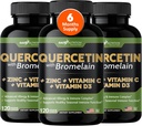 Gade Nutrition Quercetin con Vitamina C e Zinco - Quercetin 500mg - Quercetin con Bromelain - Zinc Quercetin - Quercetin Supplements + Vitamina D3 (Non OGM, Senza Glutine, Vegan) - 6 Mesi di Alimentazione
